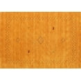 thumbnail image 1 of Ahgly Company Indoor Rectangle Contemporary Dark Orange Abstract Area Rugs, 2' x 3', 1 of 6