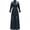 Ginkgo leaves - black, variant on Black Lotus Pattern Traditional Chinese Hanfu Dress for Women Size 3XL