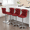 Burgundy, variant on Velvet Swivel Bar Stools Set of 4, Adjustable Height 25-33 Inch, Tufted Chrome Base