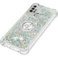 thumbnail image 6 of Motorola Moto G10 Case Moto G30 Case with Creativity Clear Quicksand Glitter Flowing Liquid Floating Soft TPU Case w/Stand Bling Diamond Sparkle Phone Cover for Motorola Moto G10  Silver, 6 of 14