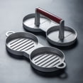 thumbnail image 3 of Advancent Molde de sello antiadherente para hacer hamburguesas doble, prensa de carne para exteriores, bandeja de cocina de aluminio, accesorios Cocina y Comedor, 3 of 6