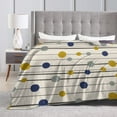 thumbnail image 4 of DouZhe Ultra-Soft Micro Fleece Lightweight Flannel Bed Blanket, Abstract Circles and Lines Print Cozy Warm Throw Blankets, 50"x40", 4 of 7