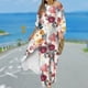 thumbnail image 3 of Algodón Lino Camisa larga Top Impreso Pantalón Elegante Mujer Suelto Traje de vacaciones FLhrweasw Nuevo, 3 of 8