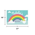 thumbnail image 5 of Personalized Planet 27x18 Girls Rainbow Bedroom Doormat with Custom Name Printed on Blue Rectangular 1/4” Thick Non Slip Mat with Clouds and Hearts Design, 5 of 6
