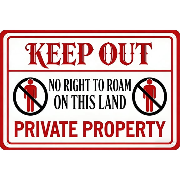 No Trespassing Private Property Warning Metal Sign Vintage Wall Art Decor for Home Fence Gate or Business 12x8 Inches