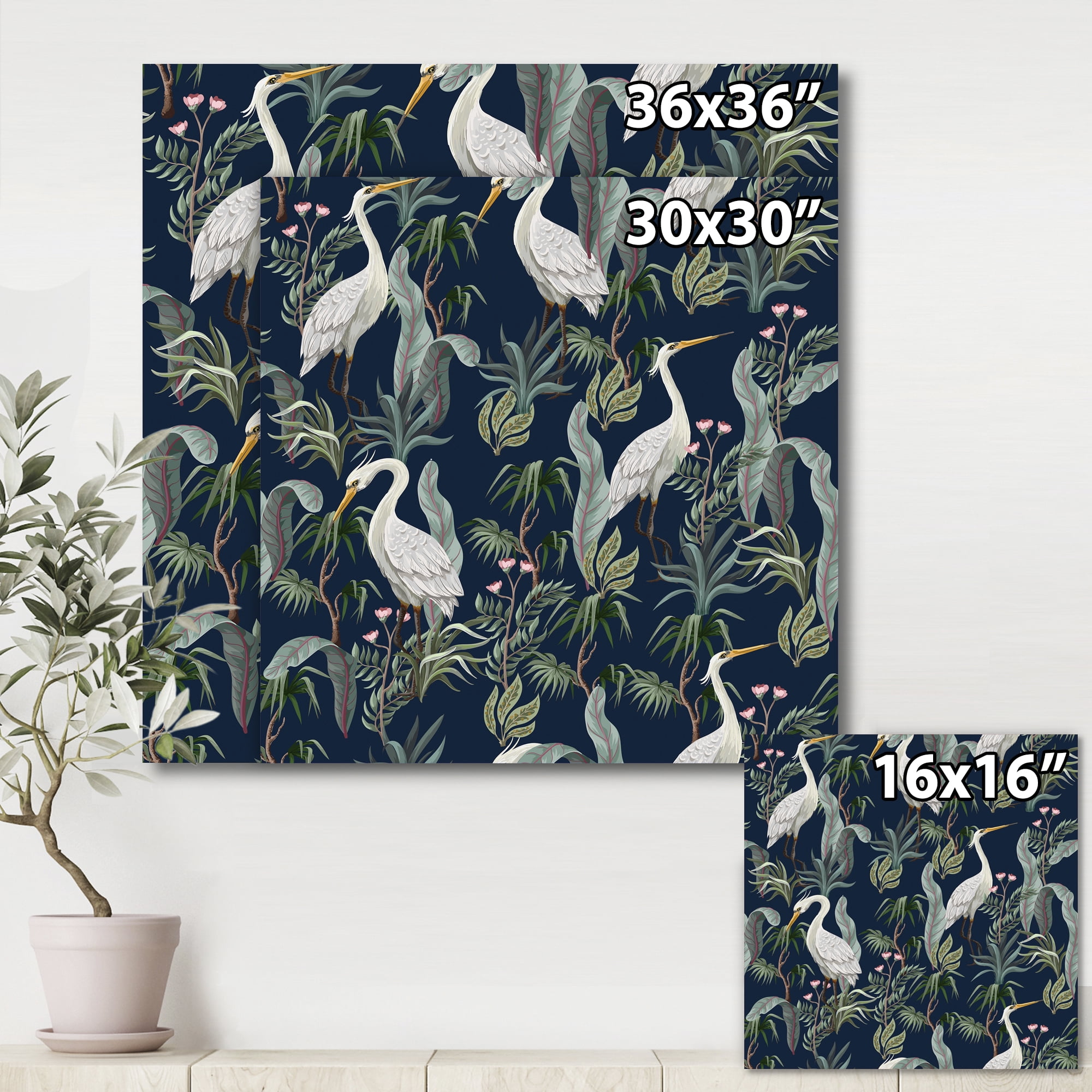 Designart ' Chinoiserie With Peonies and Birds VII ' Traditional Canvas Wall Art Print