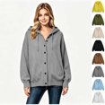 thumbnail image 2 of Women’s Hooded Button Down Knit Cardigan, Long Sleeve Knit Outerwear Sizes S-3XL, 2 of 4