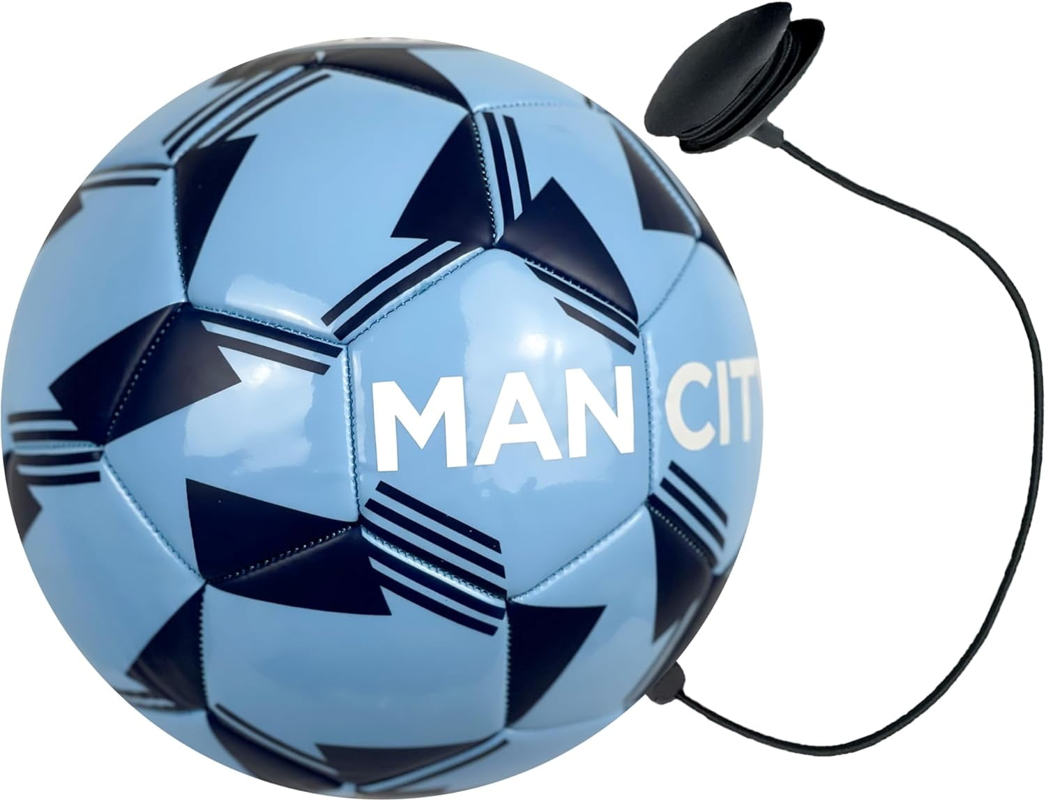 Icon Sports Man City Training Ball, Size 4, Sky/Navy, PVC, Cord