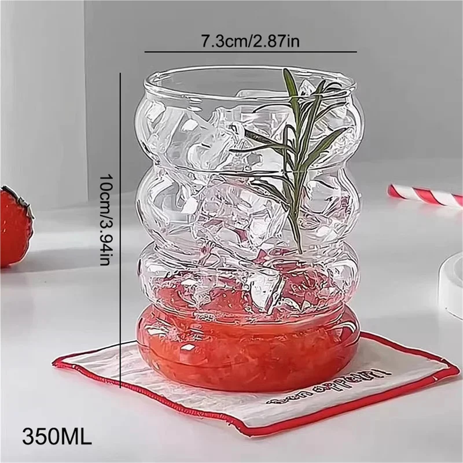 Espresso cup 350ML Glass Cup Transparent Heat-resistant Caterpillar Shape Coffee Mug Drinking Glasses