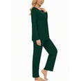 thumbnail image 4 of UVN Womens Pajama Sets Long Sleeve Crewneck Tops and Long Pajama Pants 2 Piece Lounge Set Sleepwear Fall Oufits Loungewear, 4 of 9