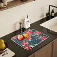 thumbnail image 5 of Yayeee Dish Drying Mat for Kitchen Counter 18" x 24" Microfiber Super Absorbent Coffee Decorative Pad, Christmas Themed Leaves, 5 of 9