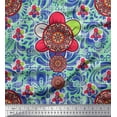 thumbnail image 1 of Soimoi Cotton Duck Fabric Check & Mandala Floral Decor Fabric Printed Yard 42 Inch Wide, 1 of 1