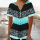 thumbnail image 1 of Fiudx Camisas de Mujer Top Corto con Botones y Cuello En V Estampado para Mujer, 1 of 3