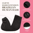 thumbnail image 3 of Extensiones de cabello con clip, cabello humano real, extensiones de cabello humano Remy con clip para mujeres, cabello, 3 of 5