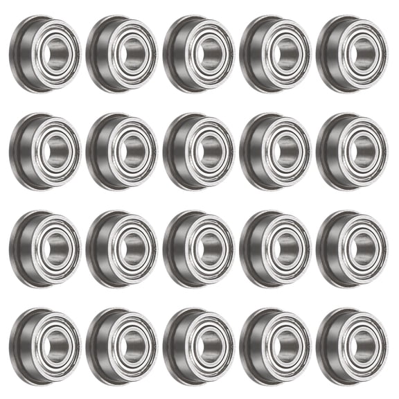 F683ZZ Flanged Ball Bearing, 3x7x3mm Chrome Steel Double Shielded ABEC1 Flange Bearings,20 Pack