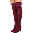 thumbnail image 4 of Wild Diva Lounge Amaya-01 Women's Over The Knee Tie Up High Block Heel Dress Boots, 4 of 10