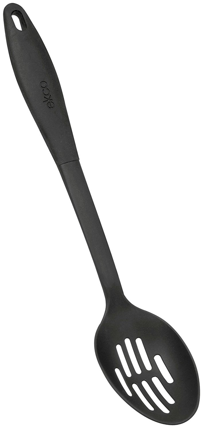 Ekco 1094622 Nylon Slotted Spoon, Black