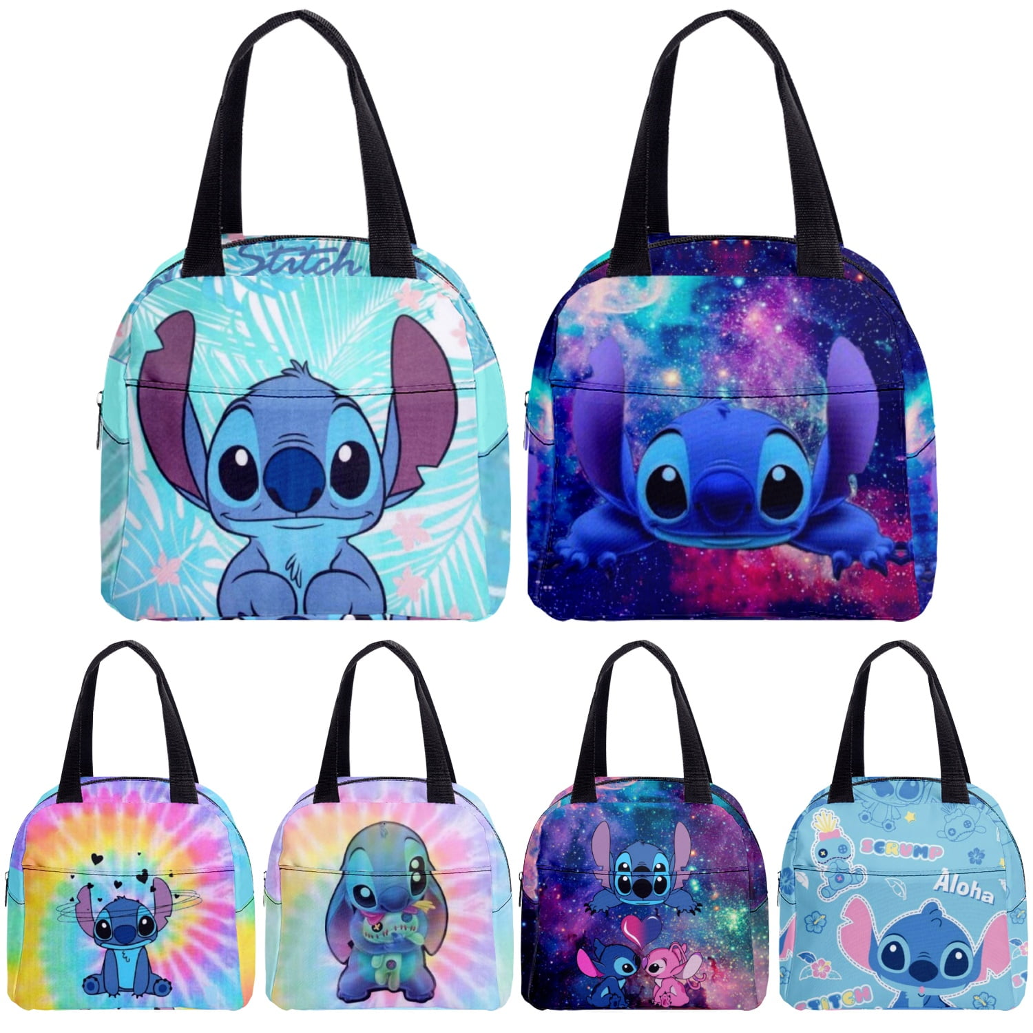 Lilo & Stitch Lunch Bag Travel Thermal Breakfast Box Kids School Convenient  Lunch Box Portable Food Bags Gifts for Girls Boys