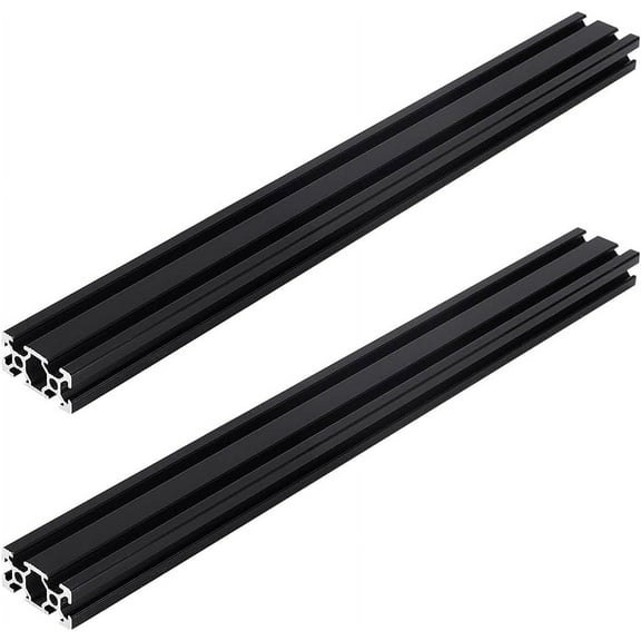2Pcs T Slot Aluminum Extrusion European Standard Anodized Linear Rail 15.8 Inch Black Aluminum Profile Extrusion for 3D Printer Parts 401x40x20mm/15.8x1.6x0.8 Inch Black DIY