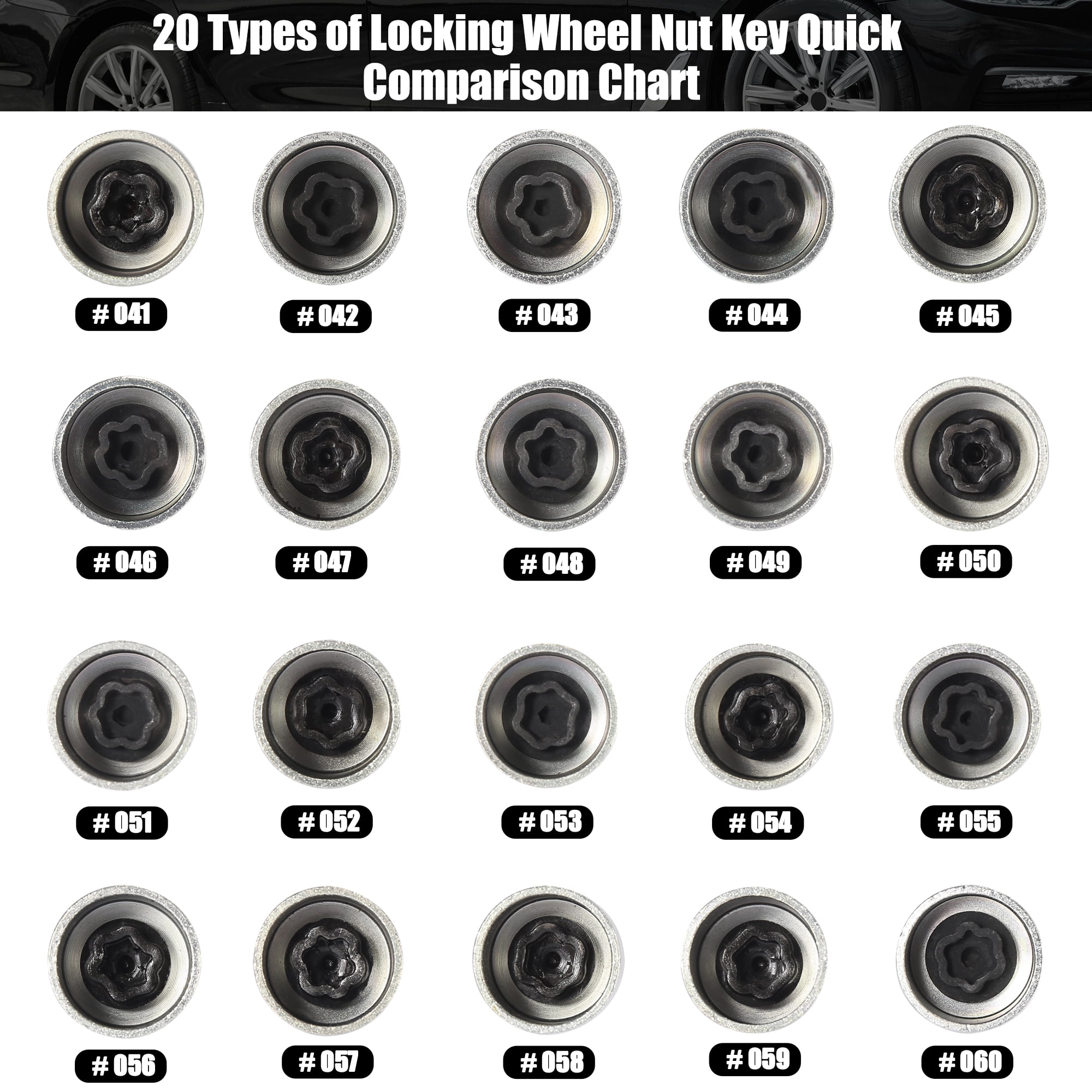 Unique Bargains Car Wheel Lock Lug Nut Anti-Theft Key for BMW 3 5 7 Series 058