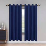 Blackout Curtains for Bedroom, Solid Thermal Insulated with Grommet Noise Reduction Window Drapes, Room Darkening Curtains for Living Room, 2 Panels, 52 x 84 inch Grey