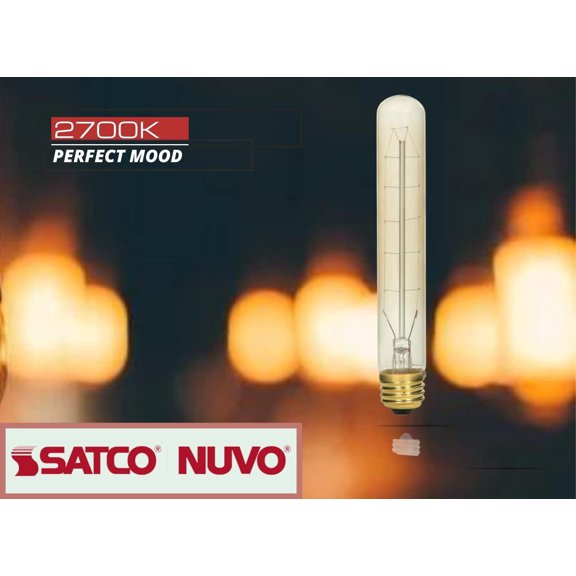 SATCO S2422 60W T9 Incandescent Light Bulbs 2700K Dimmable VINTAGE (10 Pack)