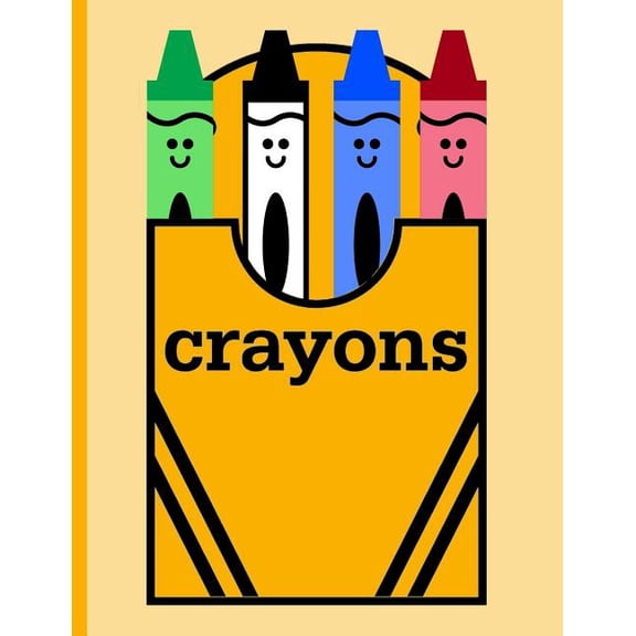 Box of Crayons for Coloring: Wide Ruled Notebook, (Paperback)