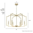 thumbnail image 6 of Hunter - Zoanne 6-light Alturas Gold, Large Chandelier, Dimmable, Modern Style, Geometric Shaped, for Bedrooms, Kitchens, Dining, Living Rooms - 19570, 6 of 7