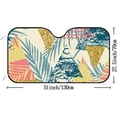 thumbnail image 2 of GZHJMY Car Front Windshield Sunshade UV Heat Protection, Foldable Auto Windshield Sun Visor for Sedan SUV Geometric Leaves, Car Sunscreen Blocks UV Rays Heat 51x27.5inch Keep Vehicle Cool, 2 of 6