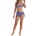thumbnail image 2 of INSPIRAR CHIC Conjuntos de Bikini de Flores para Mujeres de 3 Piezas con Espalda Atada, Parte Inferior Triangular, Trajes de Baño en Púrpura Medio, 2 of 5