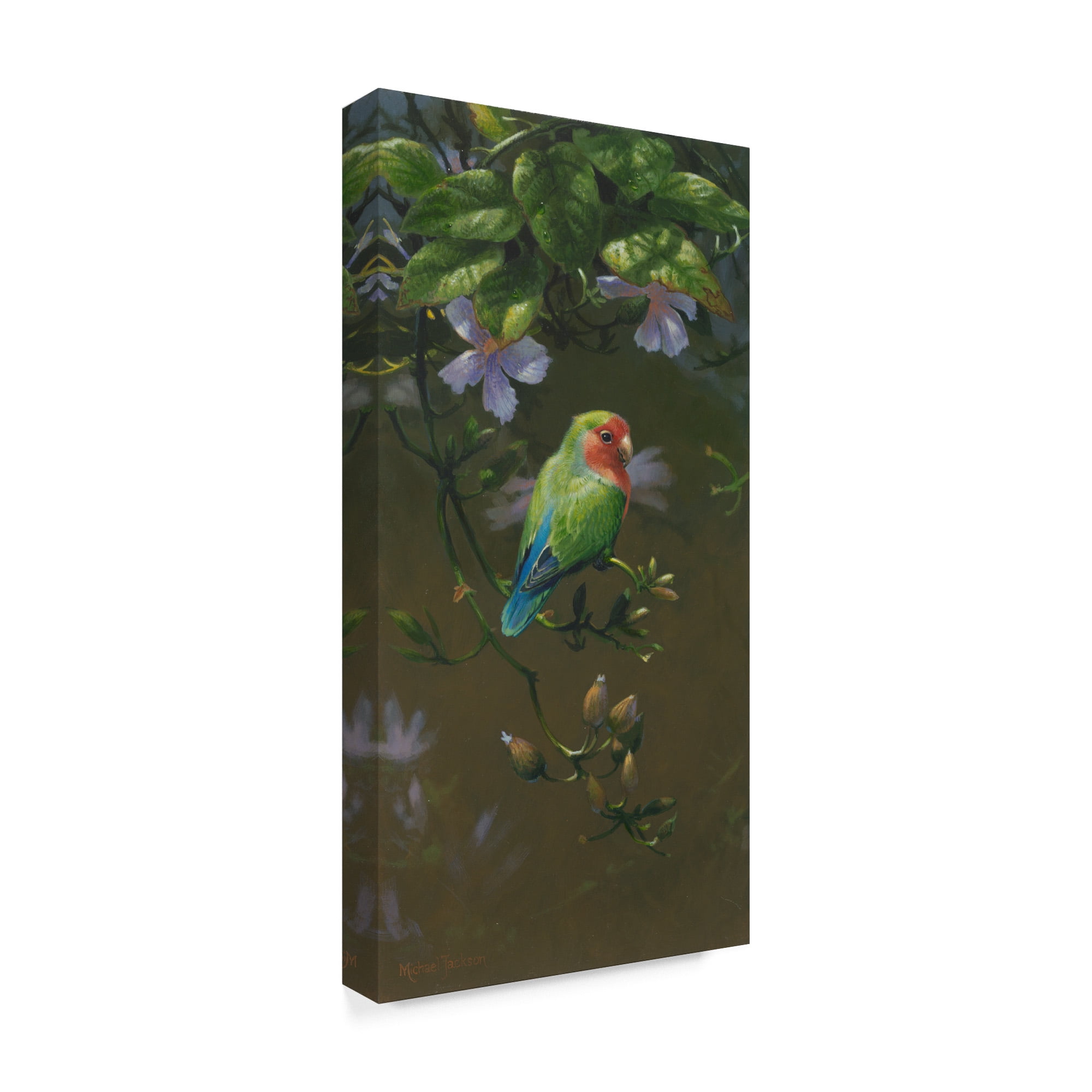 Trademark Fine Art 'Peach Faced Lovebird 2' Canvas Art by Michael Jackson