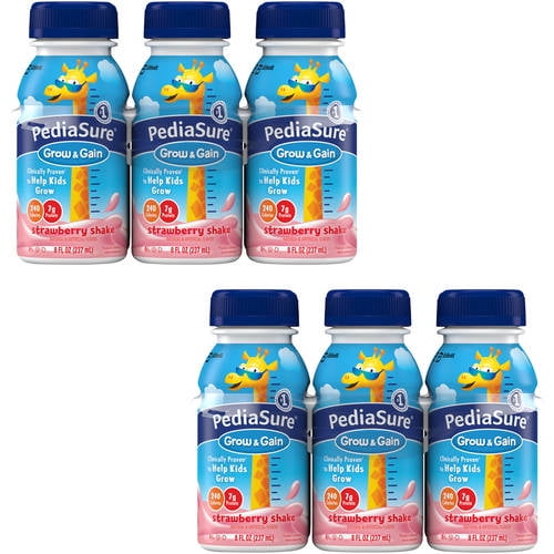 PediaSure Grow & Gain Strawberry Shake, 6 Pack (Save when you buy 2)