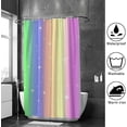 thumbnail image 4 of FREEAMG Shower Curtain,Rainbow Striped Bathroom Curtain, Waterproof Fabric Shower Curtain for Bathroom Hotel Decoration, 66x72 inches, 4 of 6
