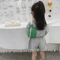 thumbnail image 2 of Riñonera de lona para niños, riñonera para niñas en el pecho, riñonera cruzada (verde), 2 of 5