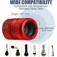 thumbnail image 3 of Tire Valve Stem Caps - 4 Pack Anti-Corrosion Premium Anodized Alloy Tyre Air Valve Caps Universal for Car SUV Bike Red, 3 of 6
