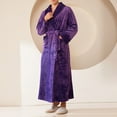thumbnail image 5 of Joau Women's Long Fleece Robes Soft Plush Bathrobe Winter Warm Flannel Nightgowns Long House Coat Luxury Dressing Gown with Pockets, 5 of 6