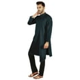 thumbnail image 3 of Atasi Indian Designer Kurta For Mens Party Wear Solid Color Ethnic Long Shirt, 3 of 7