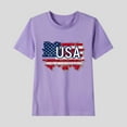 thumbnail image 2 of GERsome American Flag Unisex Kids Short Sleeve Tshirts 4th of July Patriotic Crew Neck Pullover Tops USA Star Stripes Tshirts for Boys Girls, Sizes 3-4 Years, 2 of 5