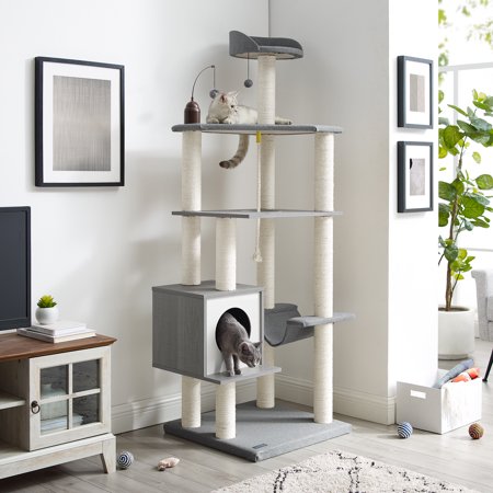 UPC: 0850018680684 | Sam s Pets Tyrone 70.5  Gray Cat Tree