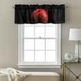 thumbnail image 3 of Red Fruit Valance Curtain Berry Drops Black Background Modern Art Window Valances Rod Pocket Short Curtains Window Treatments for Kitchen Bedroom Bathroom Laundry 60" x 14", 3 of 9