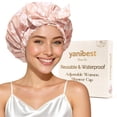 thumbnail image 3 of Yanibest Shower Cap for Women Reusable Waterproof, Adjustable Non-Slip Shower Hair Cap, Washable Bath Hat for Long Hair, 3 of 9