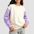 thumbnail image 4 of StSilkitty Boys Girls Long Sleeve Sweatshirts Color Block Crewneck Pullover Tops Fall Winter Warm Clothes Size 2-12, 4 of 9