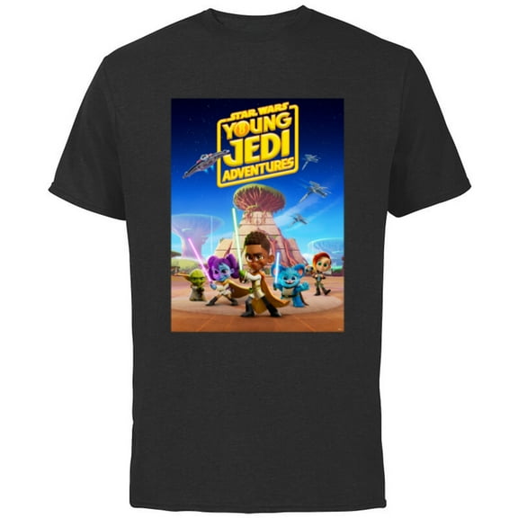 Star Wars Young Jedi Adventures Official Poster Art - Short Sleeve Cotton T-Shirt for Adults - Customized-Black