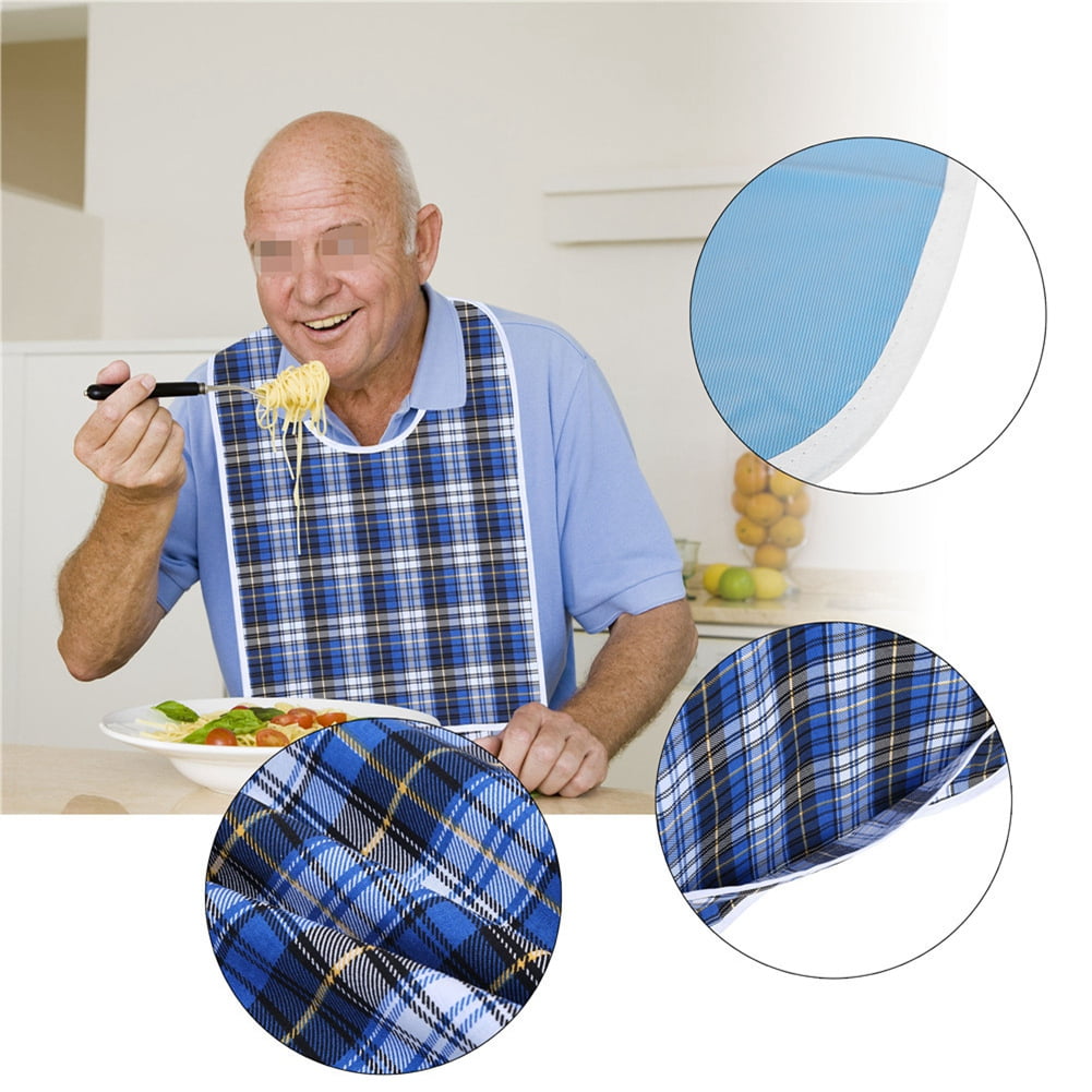 EBTOOLS 3Colors Waterproof Adult Elder Mealtime Bib Washable Dinning