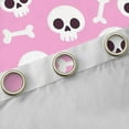 thumbnail image 4 of jejeloiu Happy Halloween Curtains Pack of 2 (42x84 Each),Cartoon Skeleton Skull Curtains Blackout,Pink White Black Bedroom Curtains For Children,Microfiber Bedroom Decor, 4 of 6