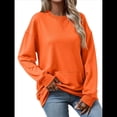 thumbnail image 2 of Sudadera de Larga para Mujer, Informal, con Cuello Redondo, , Ligera y con Bolsillo. Color Naranja M, 2 of 10