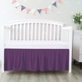thumbnail image 2 of 1 Piece Luxury Ruffle Crib Bed Skirt Dust Ruffle 100% Microfiber Nursery Crib Toddler Bedding Skirt for Baby Boys or Girls, 14" Drop - Plum Solid, 2 of 5