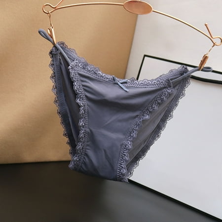 Seamless Underwear for Women Decent Coverage: Sexy Triangle Lace No Trace Breathable Low Waist Large Size Ice Silk Panties Cotton Stretch Underwear