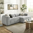thumbnail image 2 of Modular Right-Facing Sofa Chaise Sectional, Tufted, Gray, Fabric, Living Room Lounge Cafe Lobby Hospitality Restaurant, Modern Contemporary, HB37130, 2 of 8