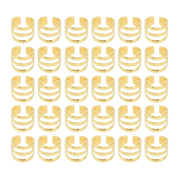 Unique Bargains 30 Hair Cuffs Dreadlock Hollow Out Dreadlock Hair Clips Gold Tone